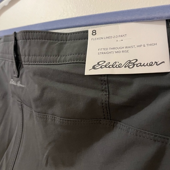 Eddie Bauer Grey Flexion Fleece Lined Pants, size 8 - Picture 3 of 9